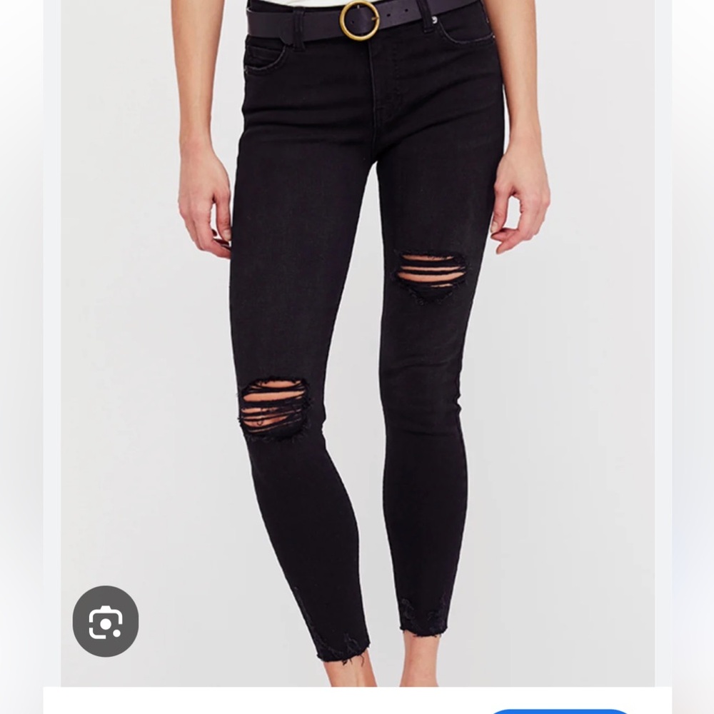 Free People Distressed High Rise Skinny Ankle Jeans
